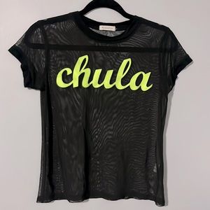 Black sheer mesh top